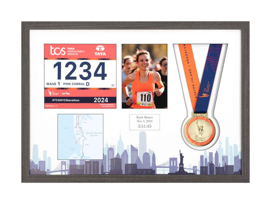 New York Marathon 2025 - Medal / Photo / BIB Frame