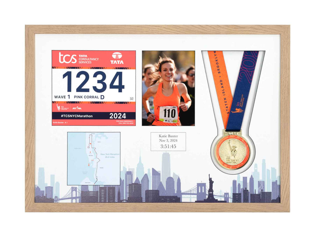 New York Marathon 2024 - Medal / Photo / BIB Frame