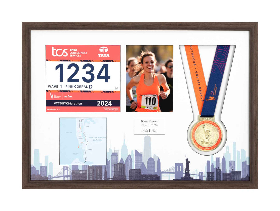 New York Marathon 2024 - Medal / Photo / BIB Frame