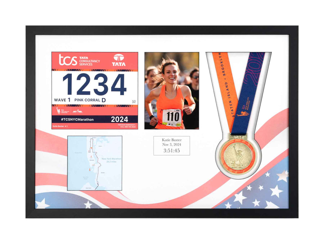 New York Marathon 2023 - Medal / Photo / BIB Frame