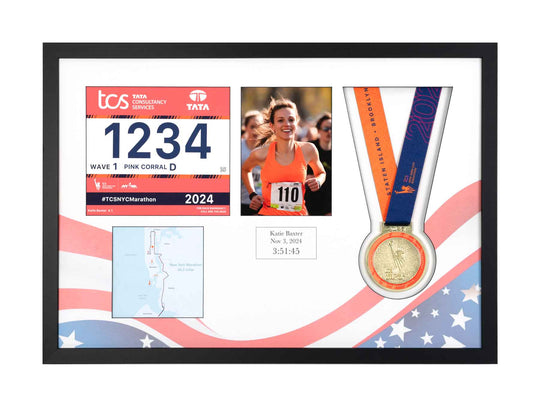 New York Marathon 2023 - Medal / Photo / BIB Frame