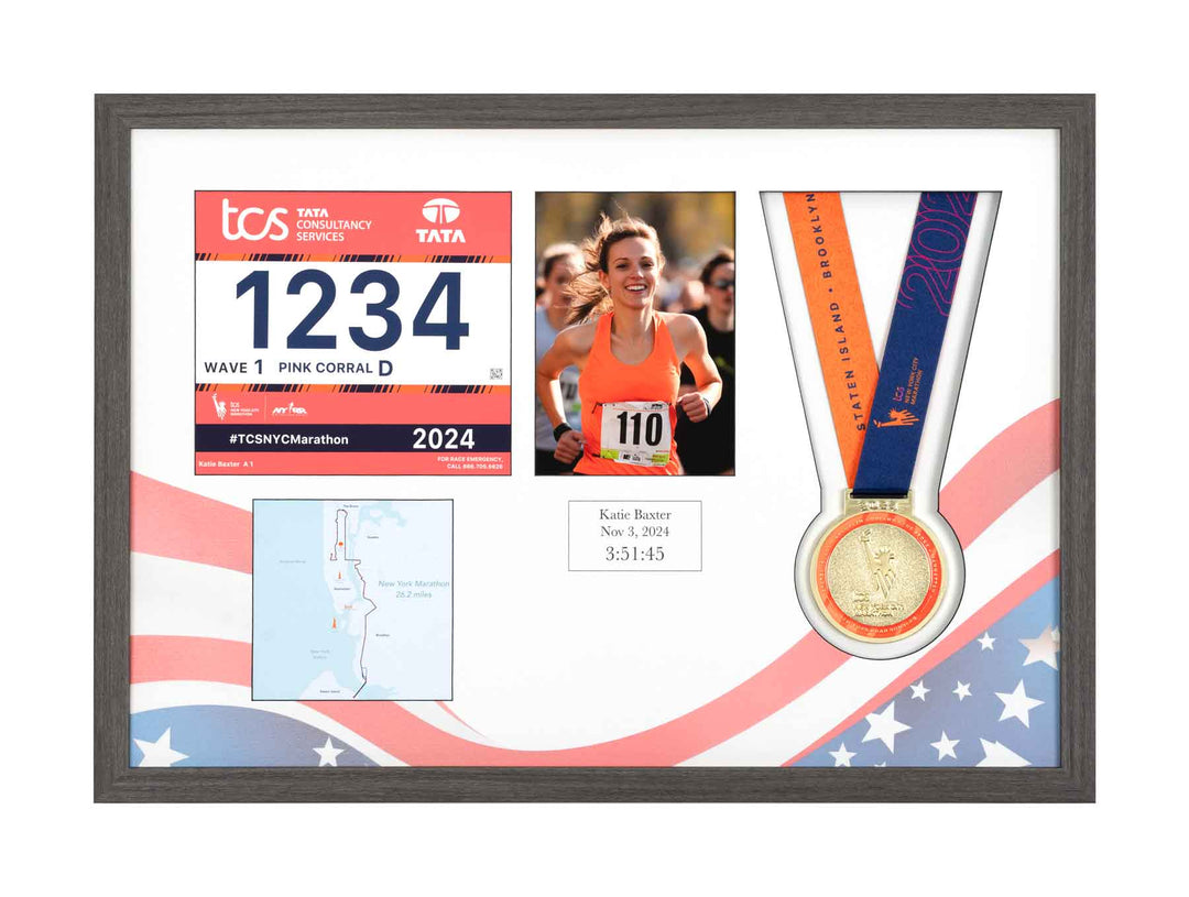 New York Marathon 2023 - Medal / Photo / BIB Frame