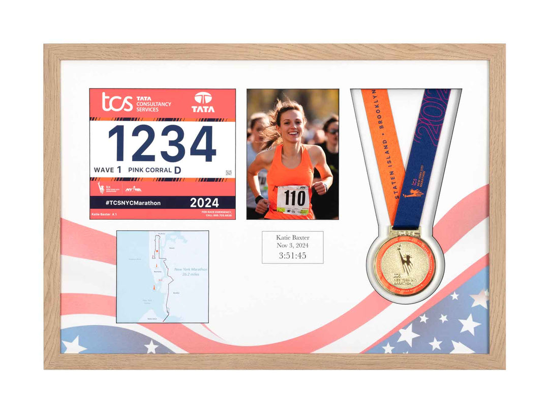 New York Marathon 2023 - Medal / Photo / BIB Frame