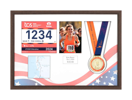New York Marathon 2023 - Medal / Photo / BIB Frame