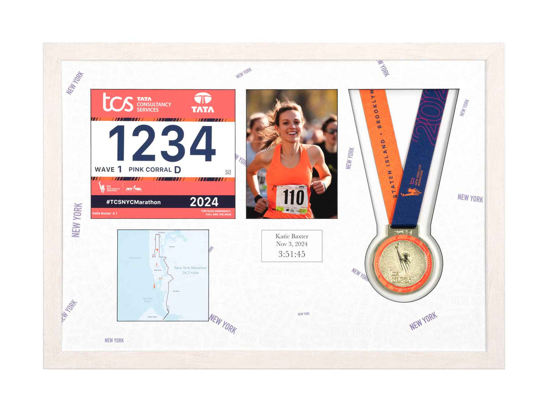 New York Marathon 2024 - Medal / Photo / BIB Frame