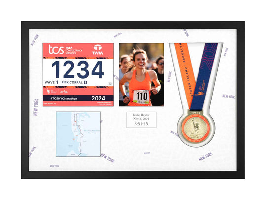 New York Marathon 2023 - Medal / Photo / BIB Frame