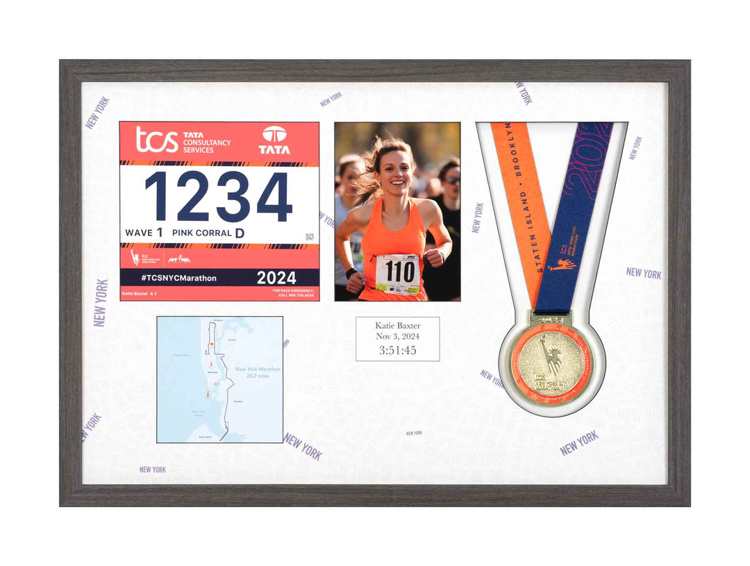 New York Marathon 2024 - Medal / Photo / BIB Frame