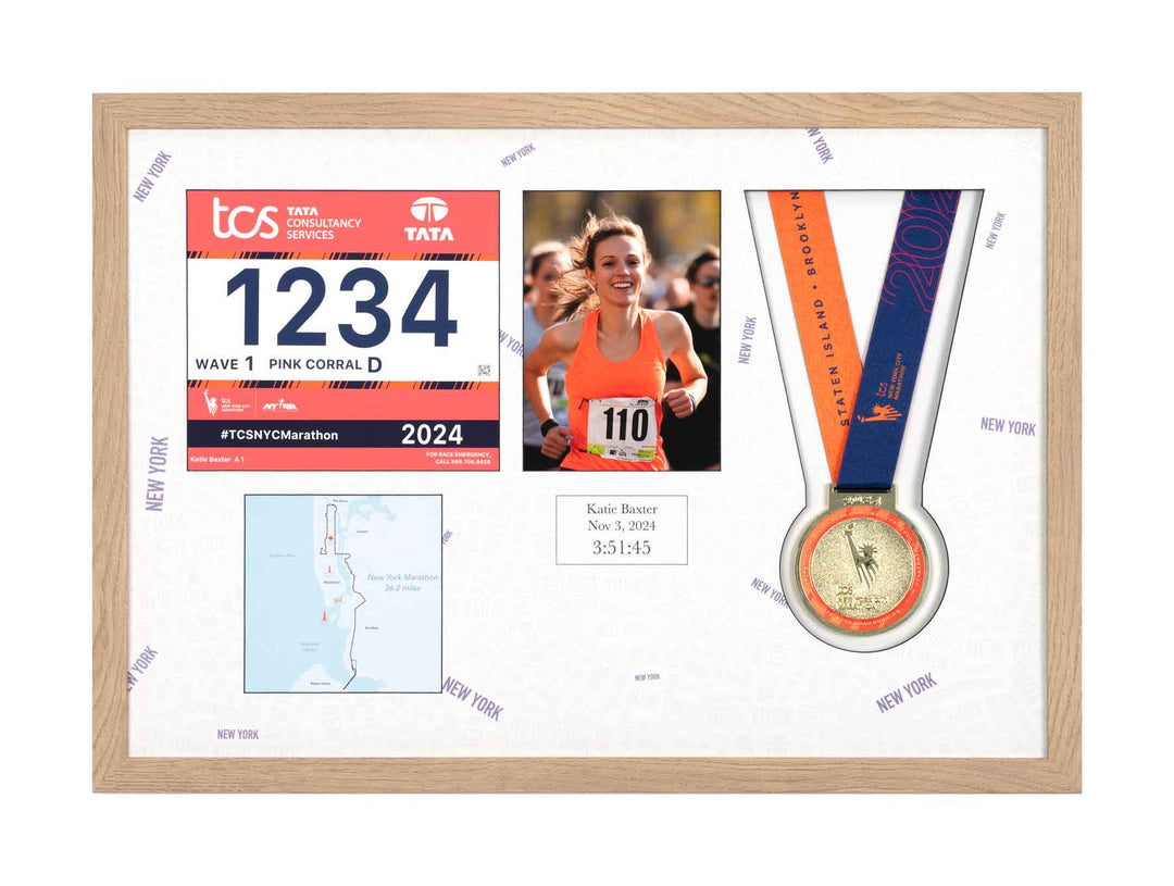 New York Marathon 2024 - Medal / Photo / BIB Frame