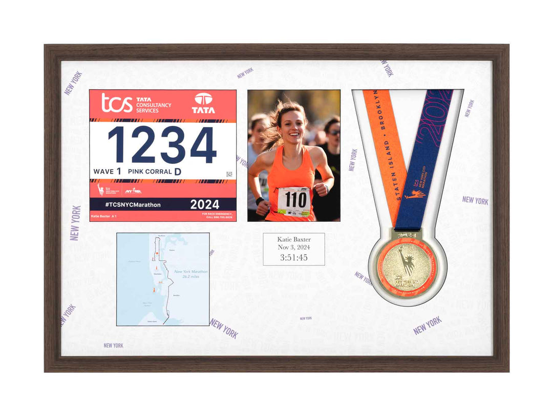 New York Marathon 2023 - Medal / Photo / BIB Frame