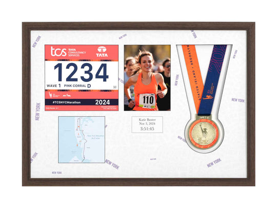 New York Marathon 2023 - Medal / Photo / BIB Frame
