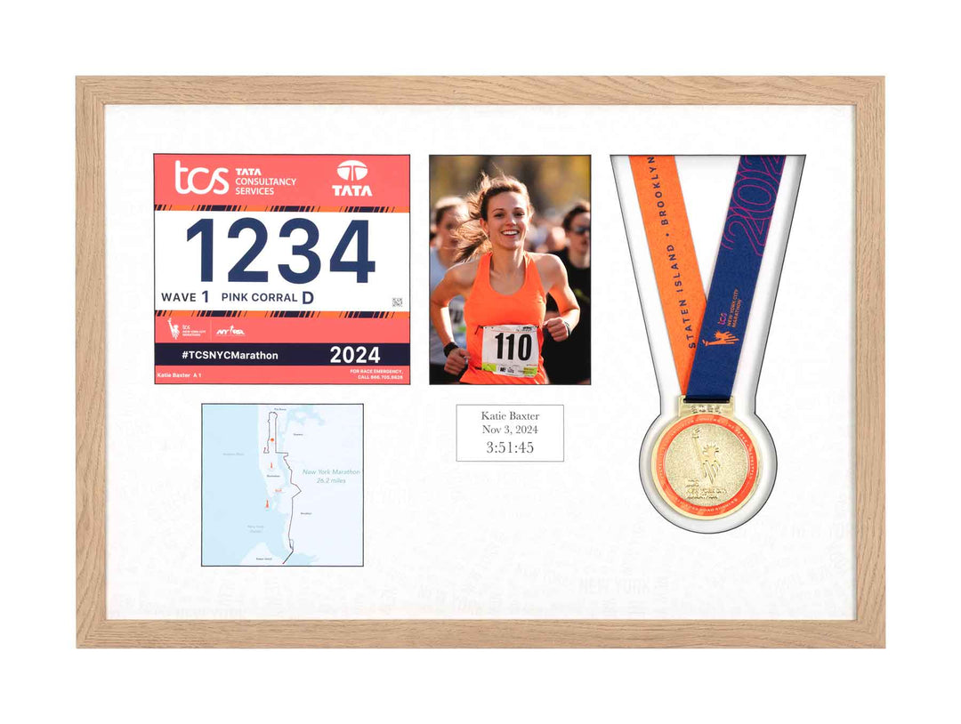 New York Marathon 2023 - Medal / Photo / BIB Frame