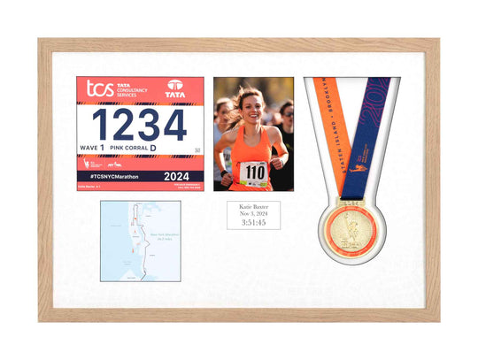 New York Marathon 2023 - Medal / Photo / BIB Frame
