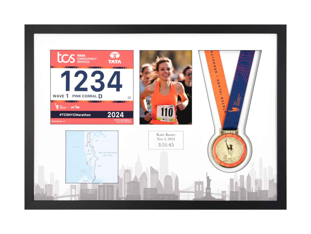 New York Marathon 2023 - Medal / Photo / BIB Frame
