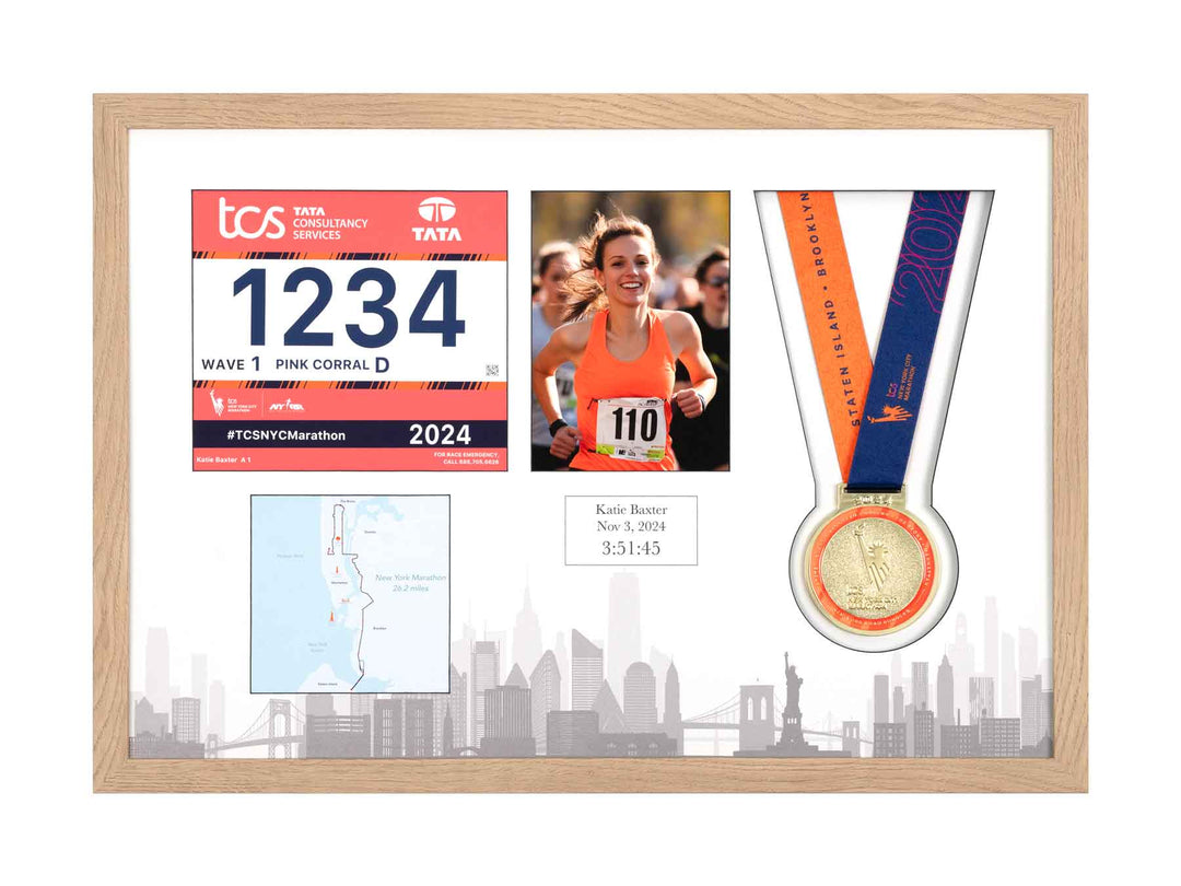 New York Marathon 2023 - Medal / Photo / BIB Frame