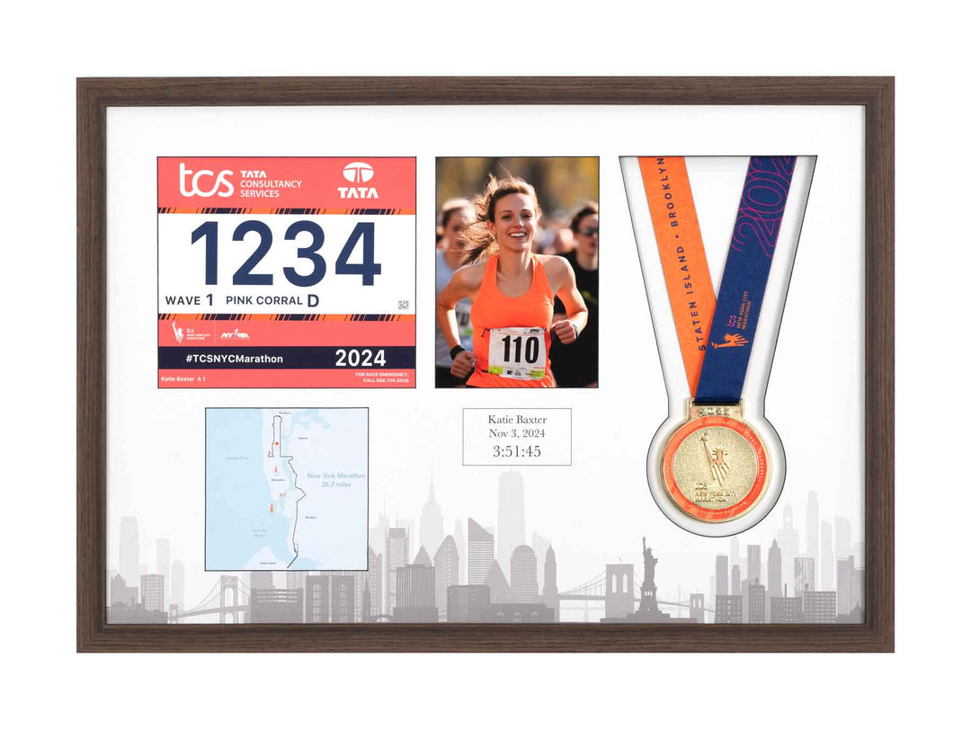 New York Marathon 2023 - Medal / Photo / BIB Frame
