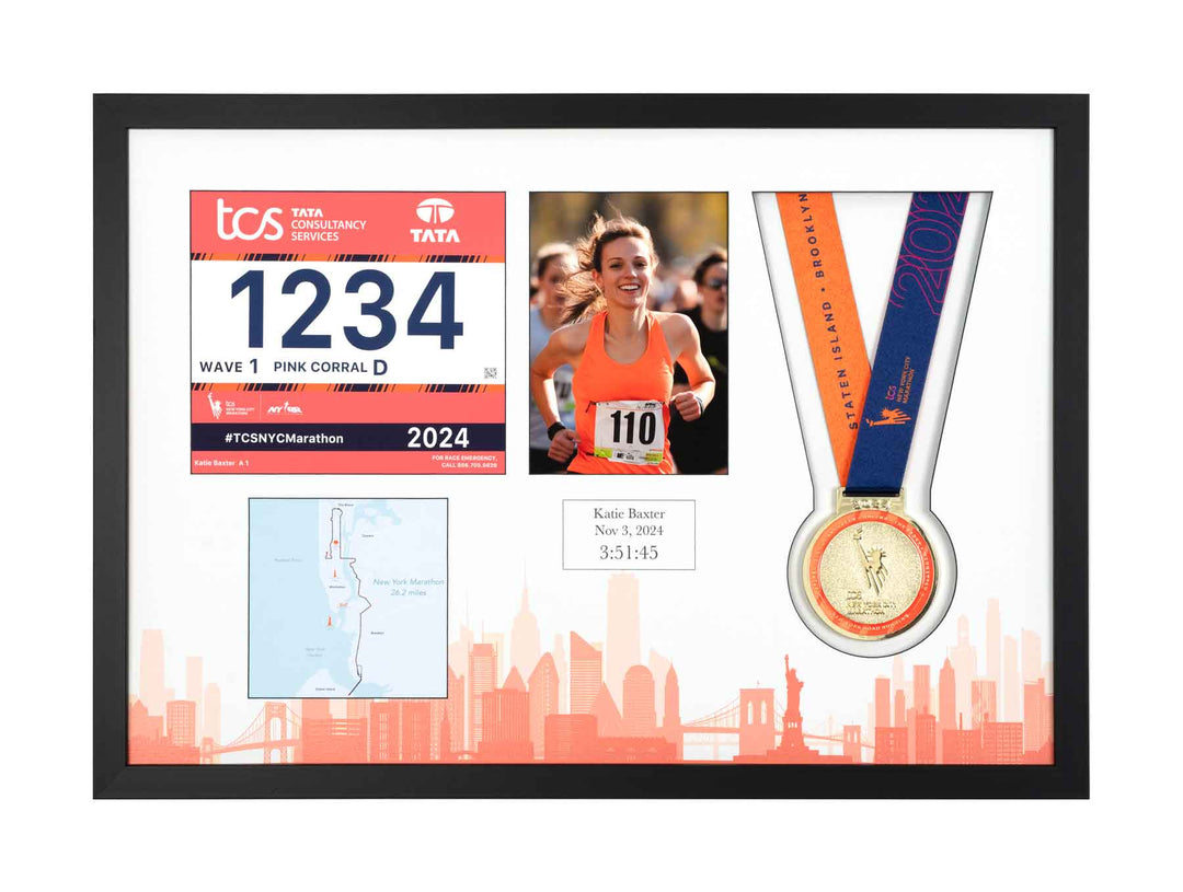 New York Marathon 2023 - Medal / Photo / BIB Frame