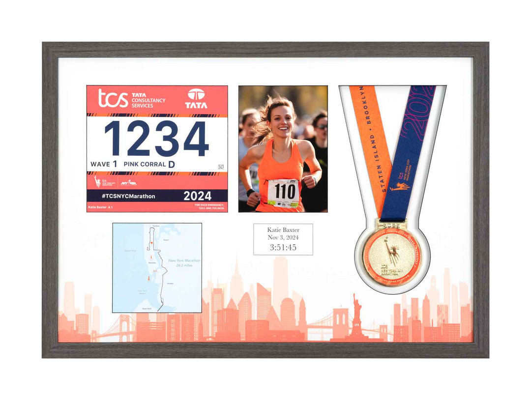 New York Marathon 2023 - Medal / Photo / BIB Frame