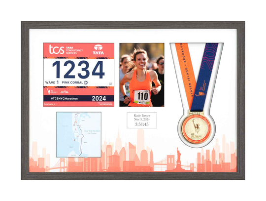 New York Marathon 2023 - Medal / Photo / BIB Frame