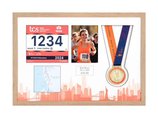New York Marathon 2023 - Medal / Photo / BIB Frame
