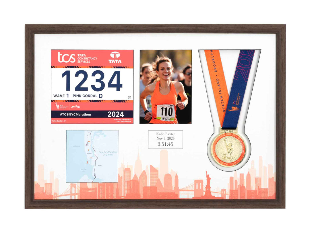 New York Marathon 2023 - Medal / Photo / BIB Frame