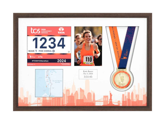 New York Marathon 2023 - Medal / Photo / BIB Frame
