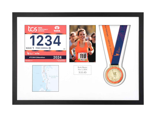 New York Marathon 2023 - Medal / Photo / BIB Frame