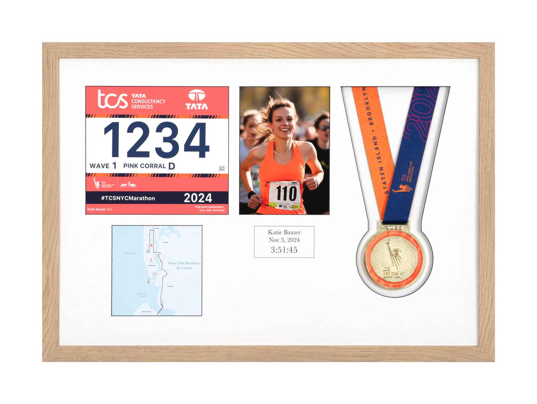 New York Marathon 2023 - Medal / Photo / BIB Frame