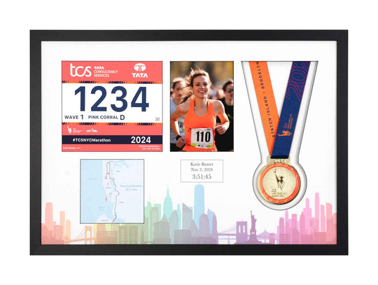 New York Marathon 2023 - Medal / Photo / BIB Frame