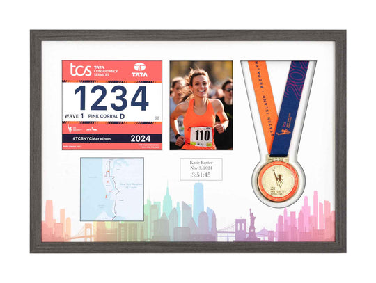 New York Marathon 2023 - Medal / Photo / BIB Frame
