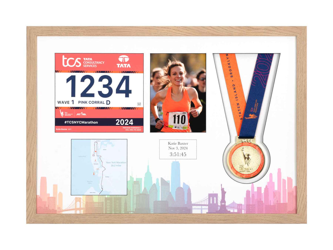 New York Marathon 2023 - Medal / Photo / BIB Frame