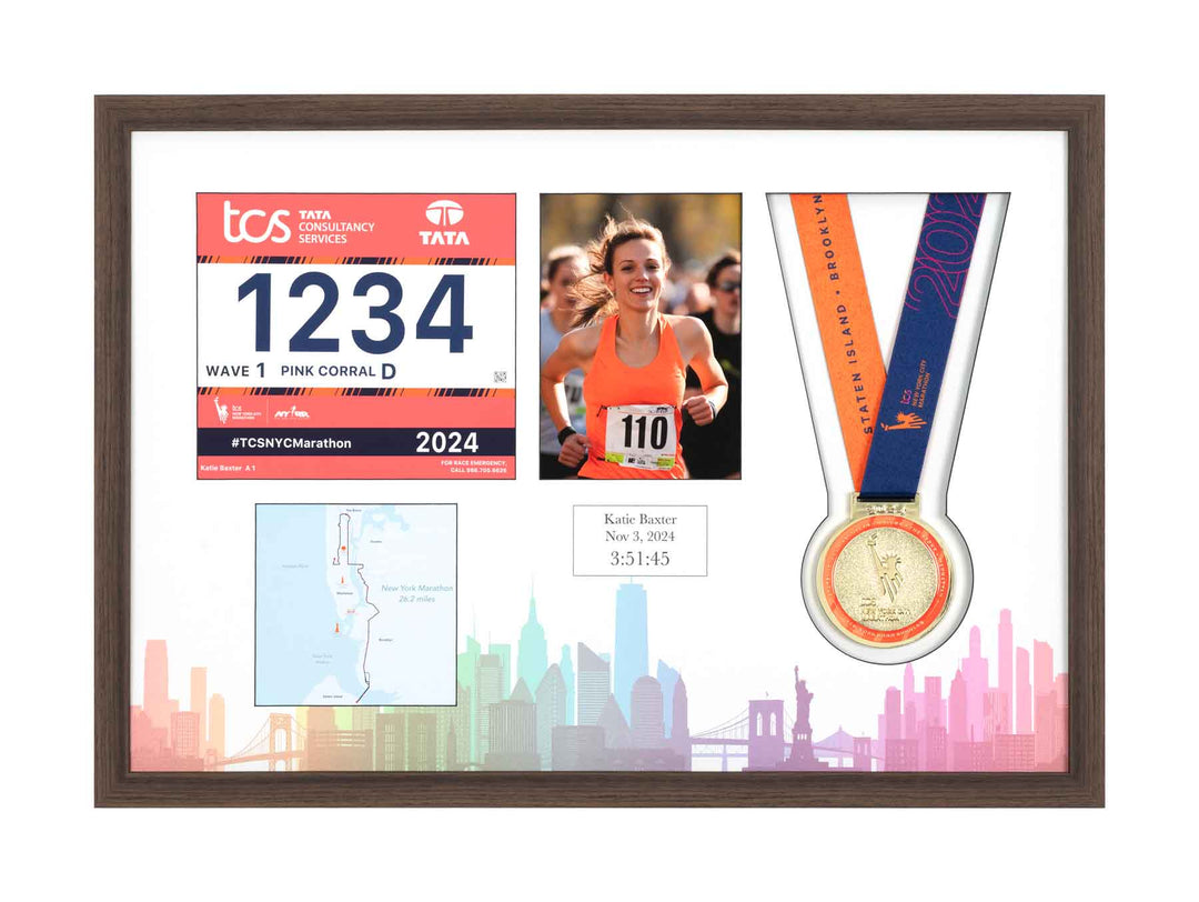 New York Marathon 2023 - Medal / Photo / BIB Frame