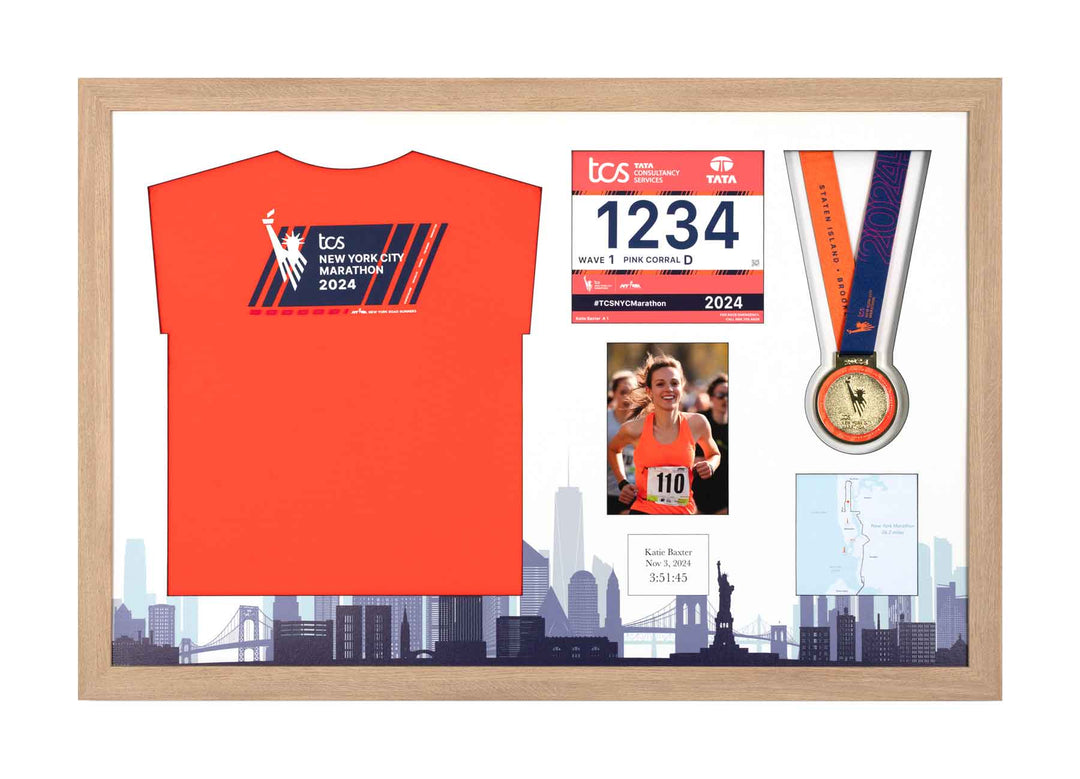 New York Marathon 2023 - Medal / Photo / BIB / Shirt Frame