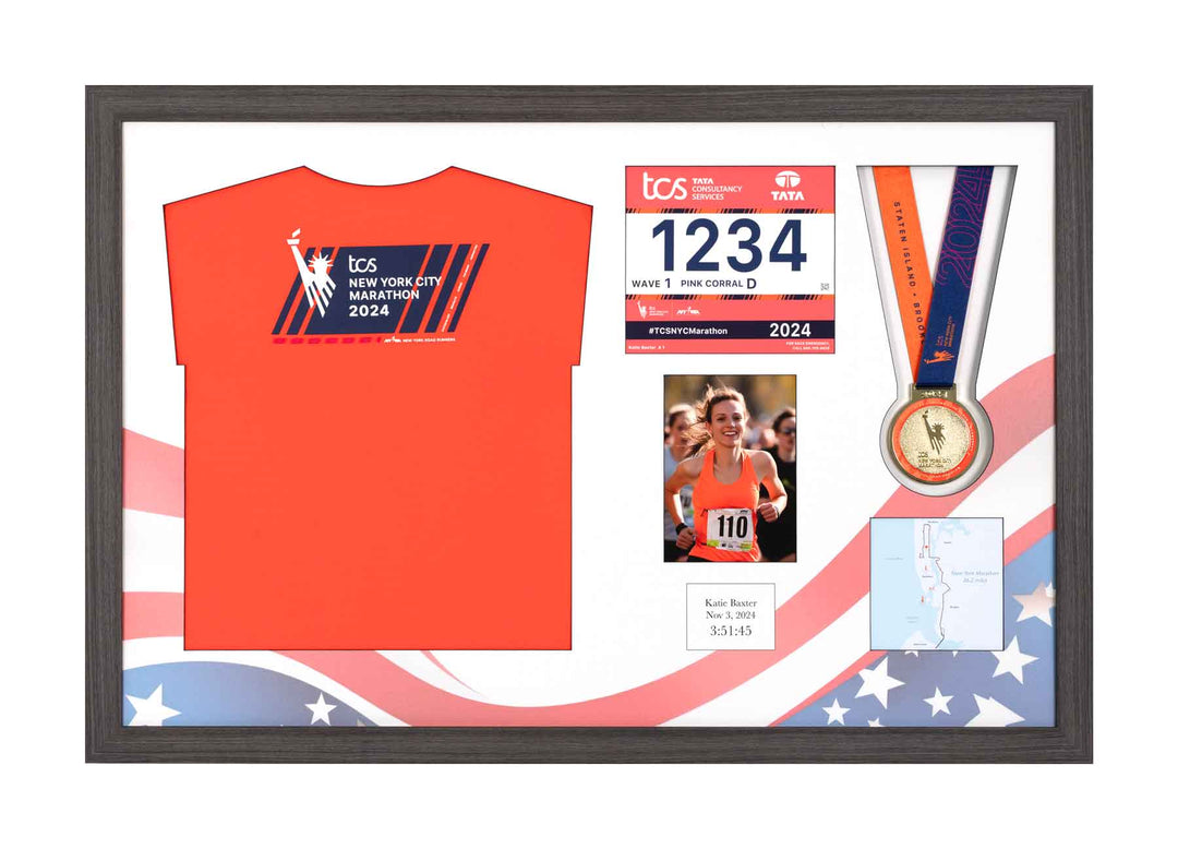 New York Marathon 2023 - Medal / Photo / BIB / Shirt Frame
