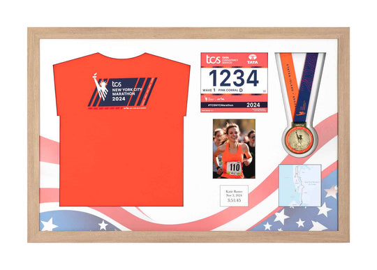 New York Marathon 2023 - Medal / Photo / BIB / Shirt Frame