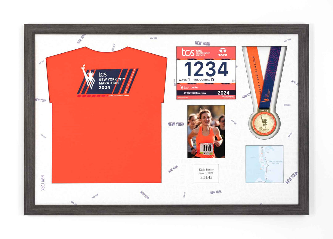New York Marathon 2023 - Medal / Photo / BIB / Shirt Frame