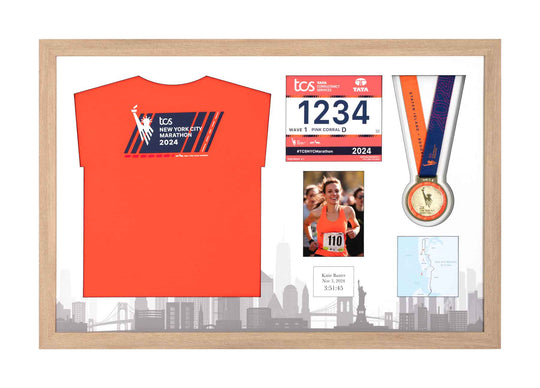 New York Marathon 2023 - Medal / Photo / BIB / Shirt Frame