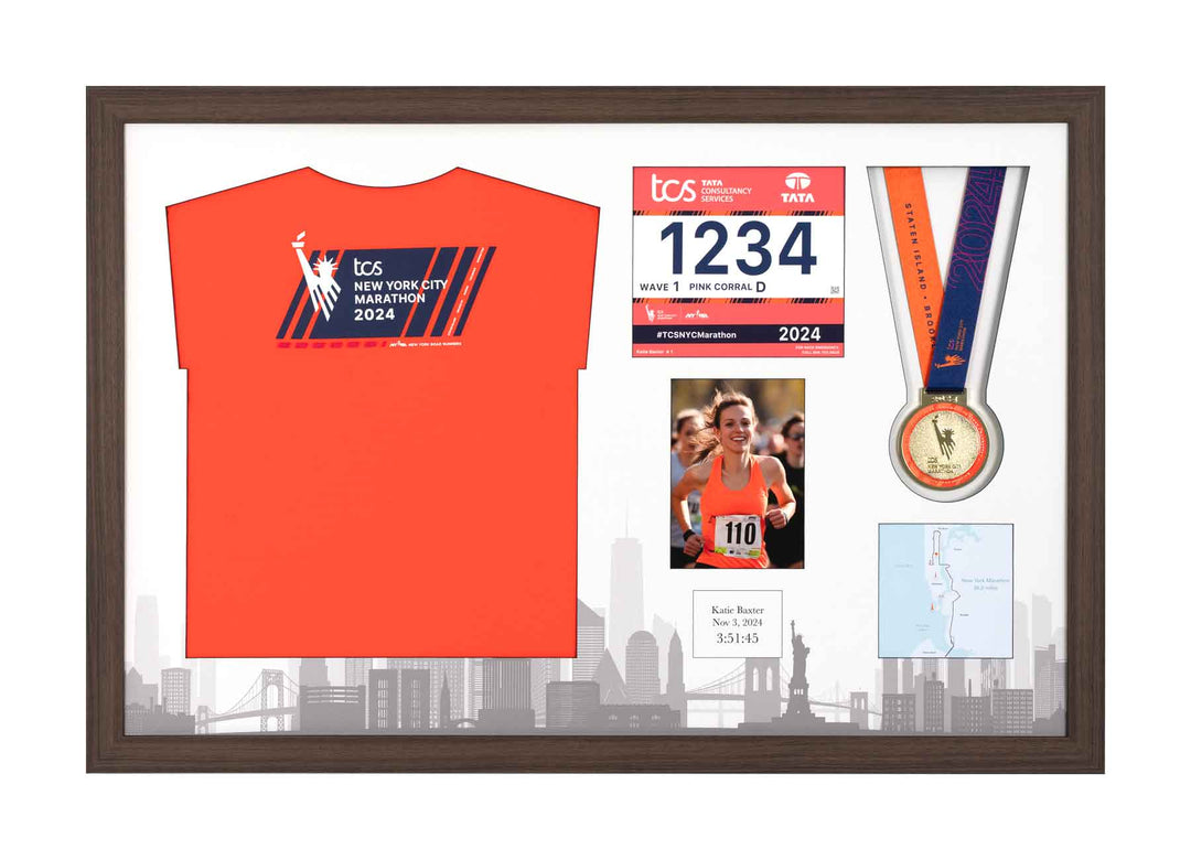 New York Marathon 2023 - Medal / Photo / BIB / Shirt Frame
