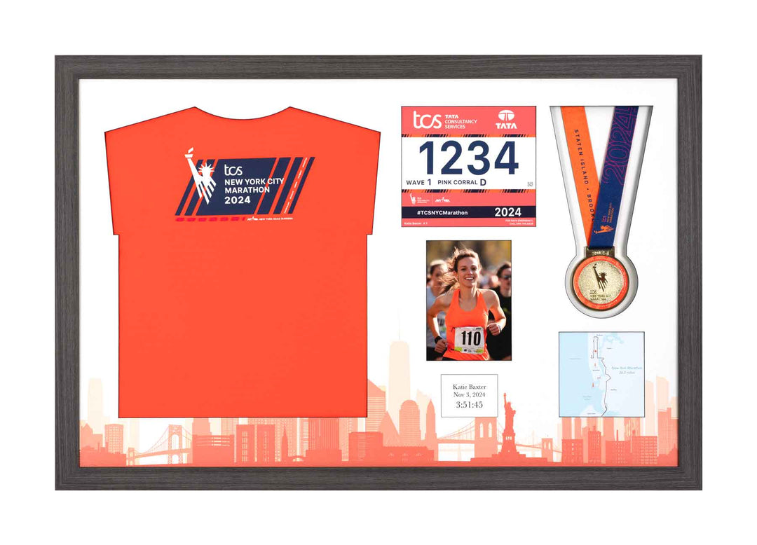 New York Marathon 2023 - Medal / Photo / BIB / Shirt Frame
