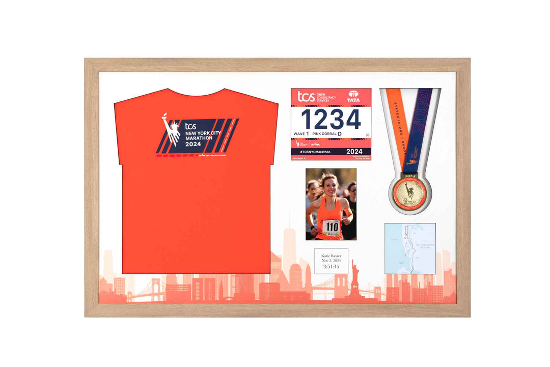New York Marathon 2023 - Medal / Photo / BIB / Shirt Frame