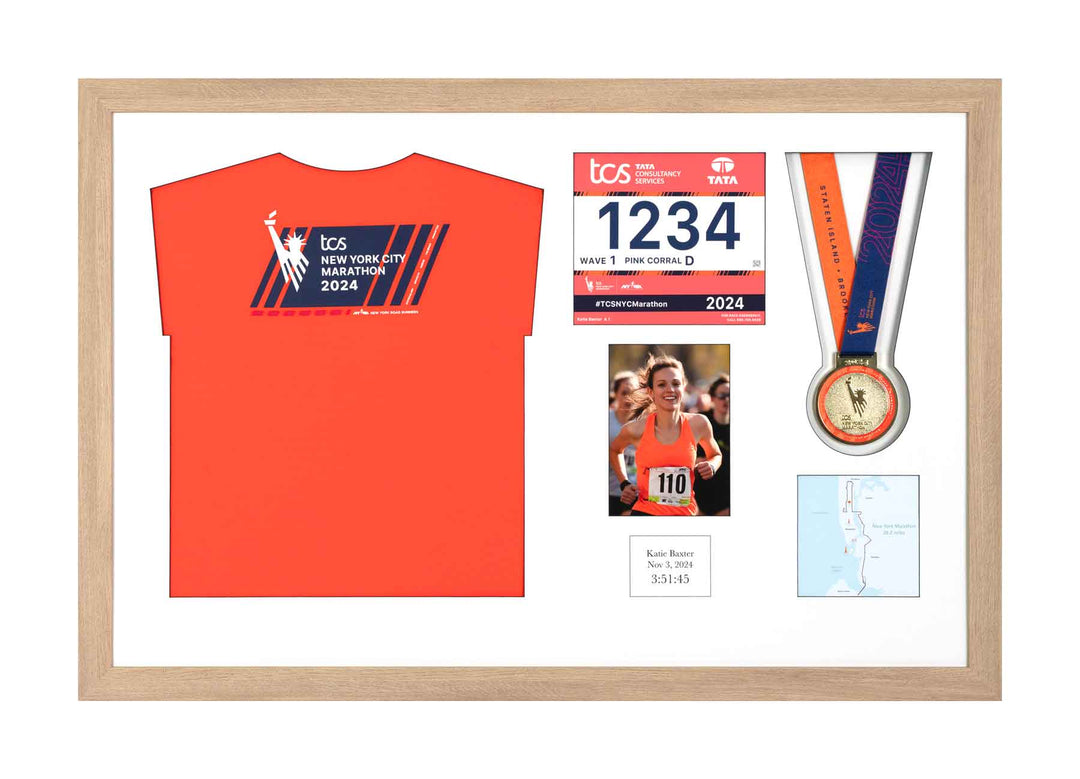 New York Marathon 2023 - Medal / Photo / BIB / Shirt Frame