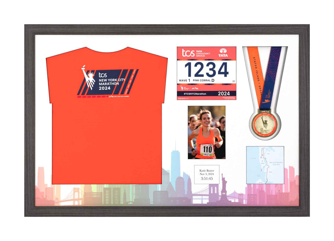 New York Marathon 2023 - Medal / Photo / BIB / Shirt Frame