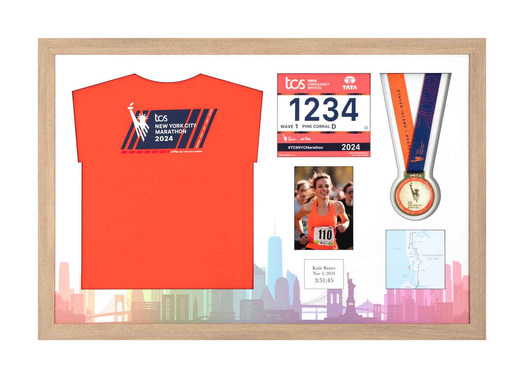 New York Marathon 2023 - Medal / Photo / BIB / Shirt Frame