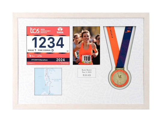 New York Marathon 2024 - Medal / Photo / BIB Frame