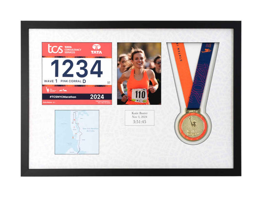 New York Marathon 2023 - Medal / Photo / BIB Frame