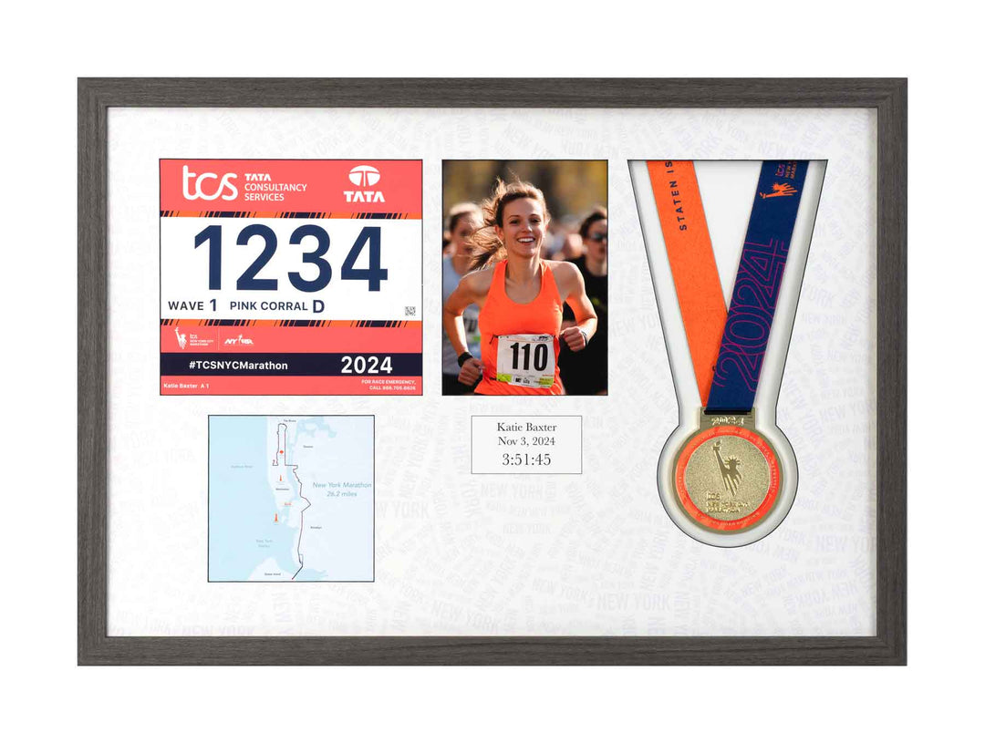 New York Marathon 2023 - Medal / Photo / BIB Frame