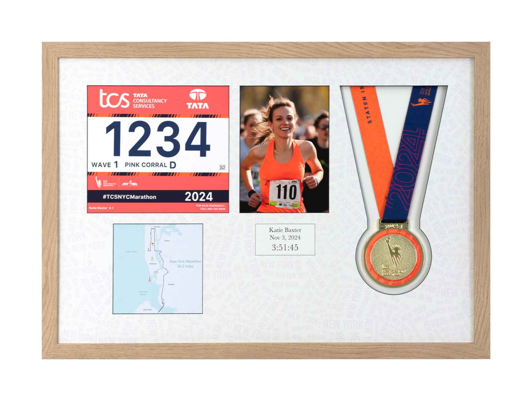 New York Marathon 2023 - Medal / Photo / BIB Frame
