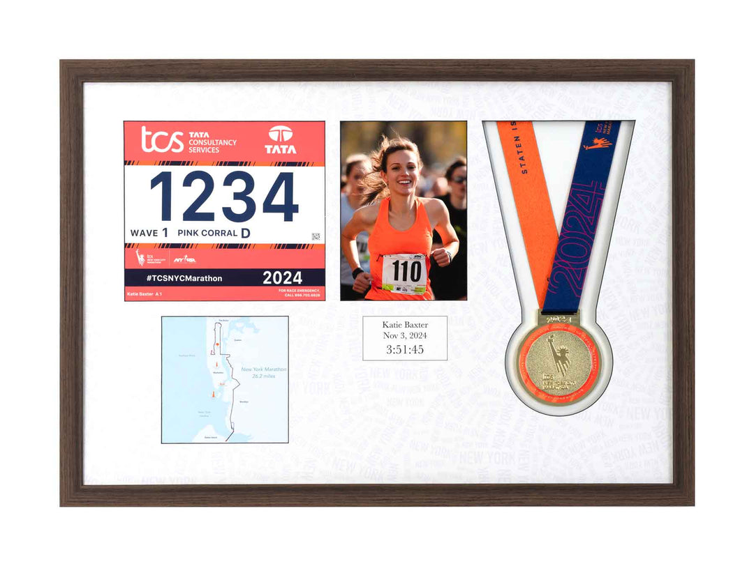 New York Marathon 2023 - Medal / Photo / BIB Frame