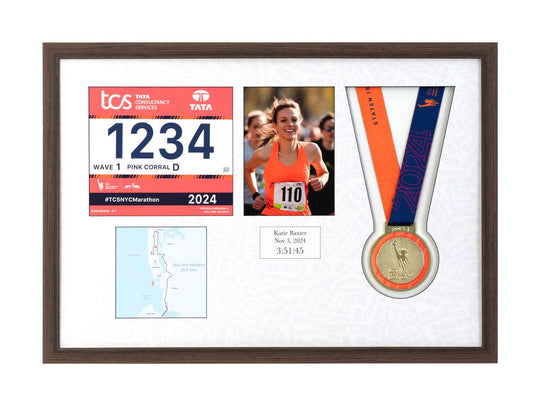 New York Marathon 2023 - Medal / Photo / BIB Frame