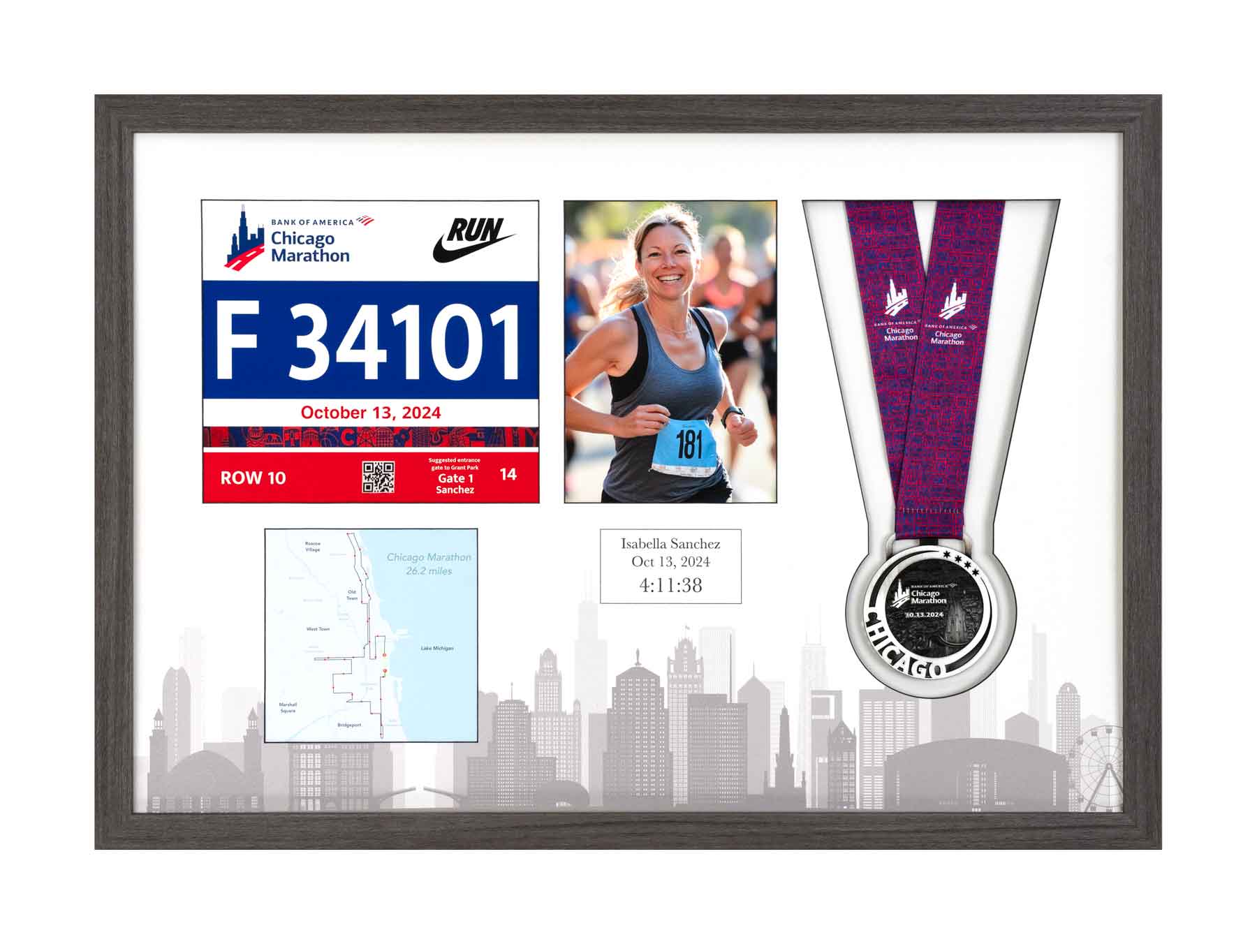 Chicago Marathon 2023 | Medal, Photo & Bib Frame | Treasure It Forever