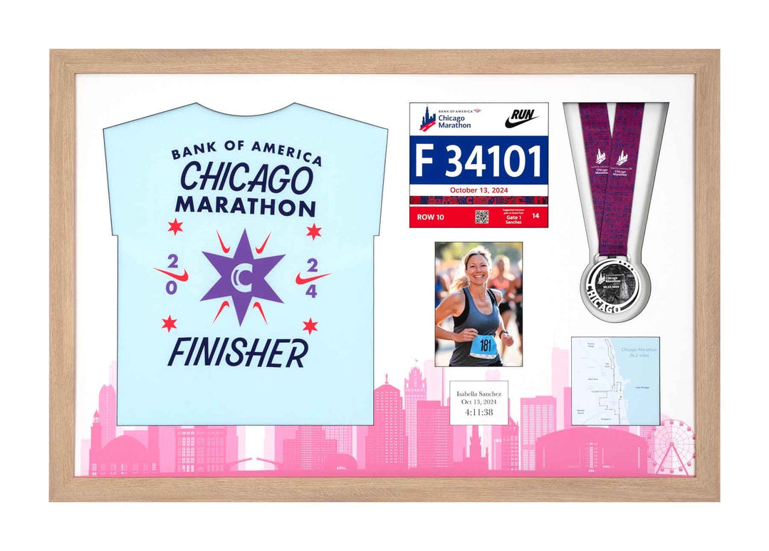 Chicago Marathon 2023 - Medal / Photo / BIB / Shirt Frame